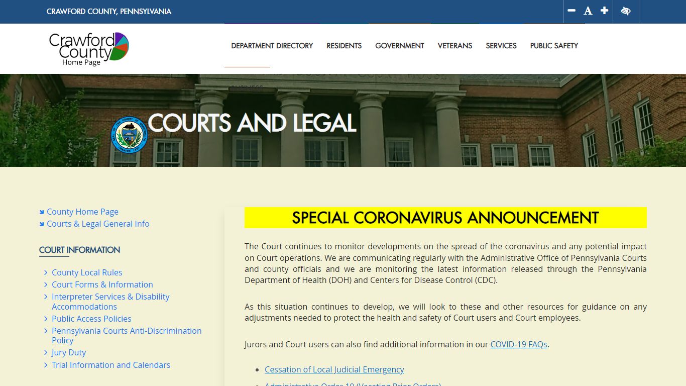 Courts and Legal - Crawford County, Pennsylvania